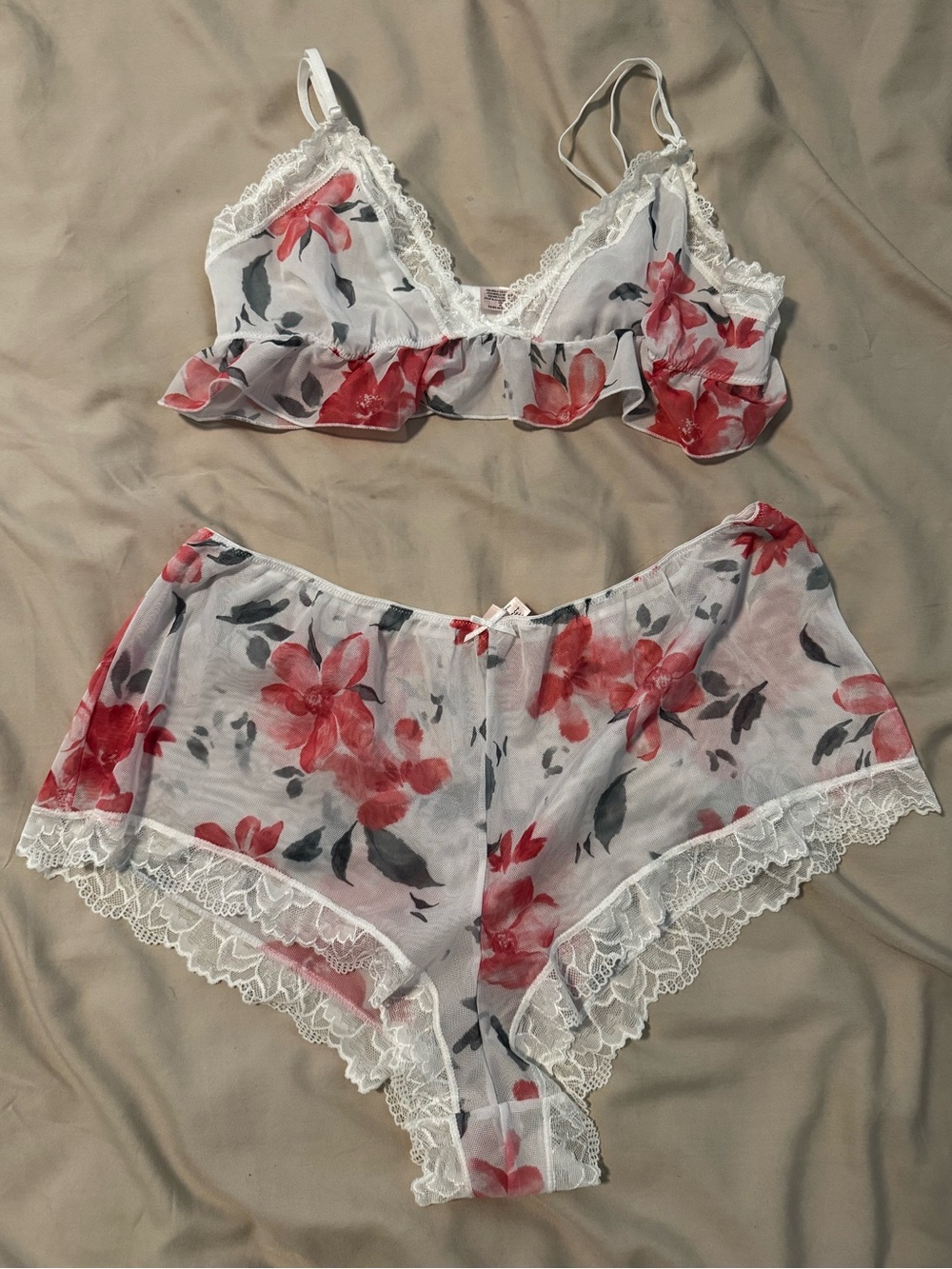 NWOT floral lingerie set